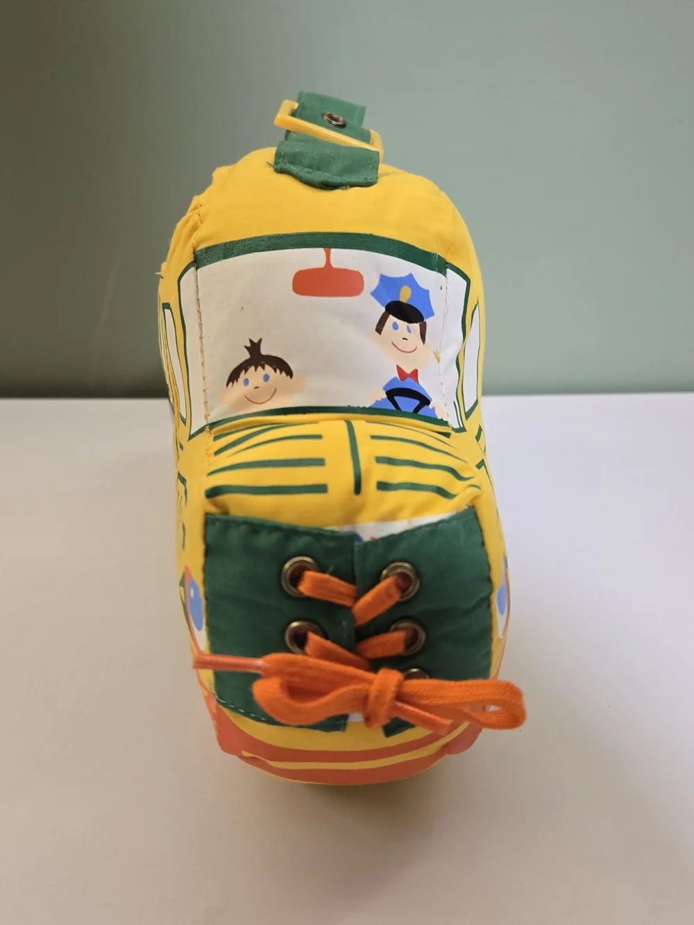 Vintage 1980s AmToy Fun to Learn School Bus Plush - Blank Label
